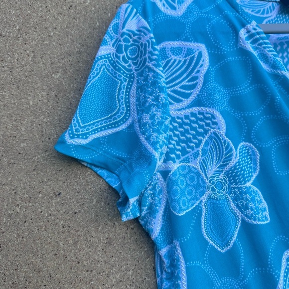 Blue Flutter Sleeve V-Neck Sundress Perceptions Size Medium - Picture 2 of 9